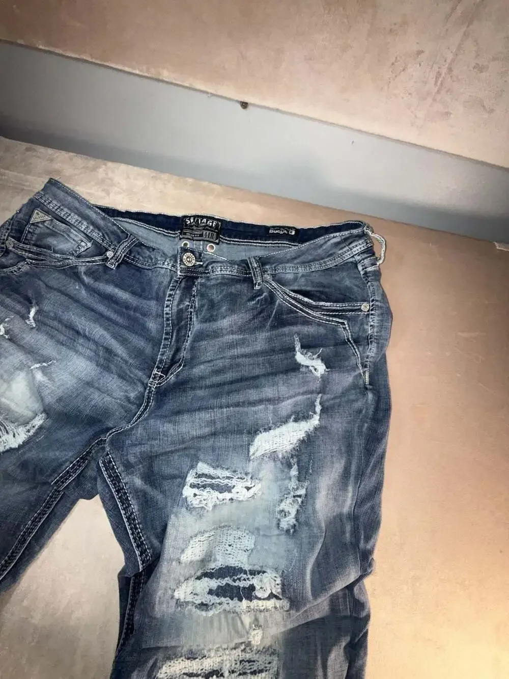 Salvage Supply Straight Relaxed Fit Distressed Jeans Size 44R (B1-2062)